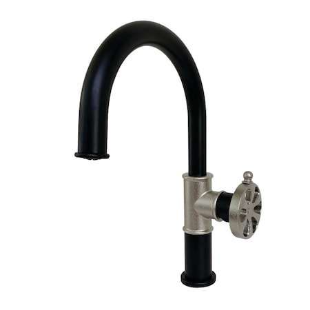 Kingston Brass KS2236RX Eagan Single-Handle Bathroom Faucet W/Push Pop-Up, Blk/Nickel KS2236RX